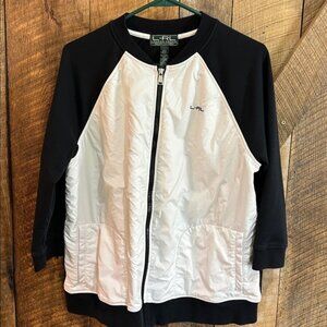 Lauren Active Ralph Lauren Colorblock Bomber Jacket Size 1X Black/White C14